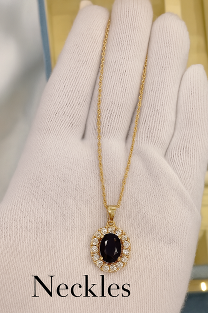 Royal Black Stone Jewelry Set