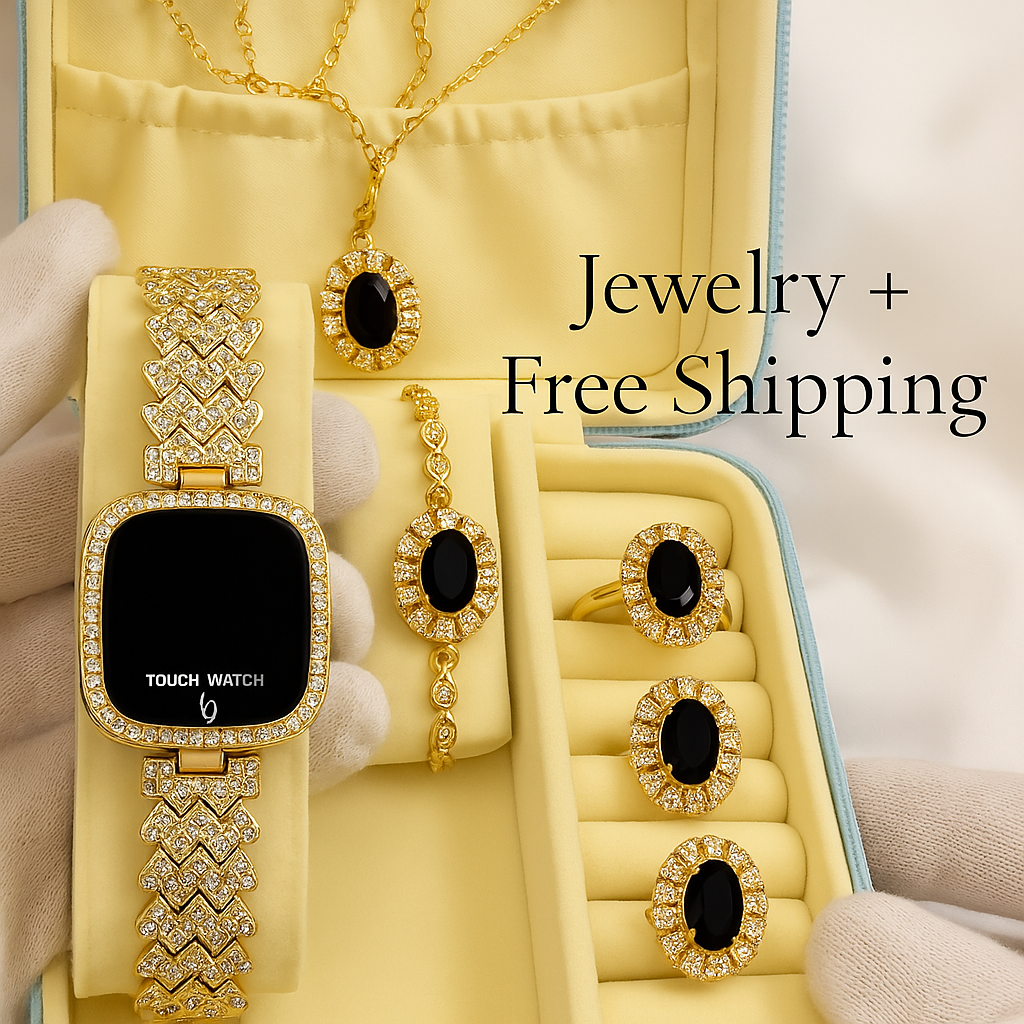 Royal Black Stone Jewelry Set