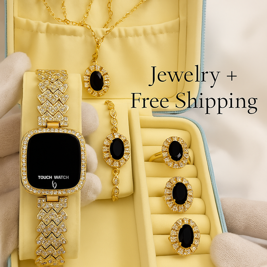 Royal Black Stone Jewelry Set