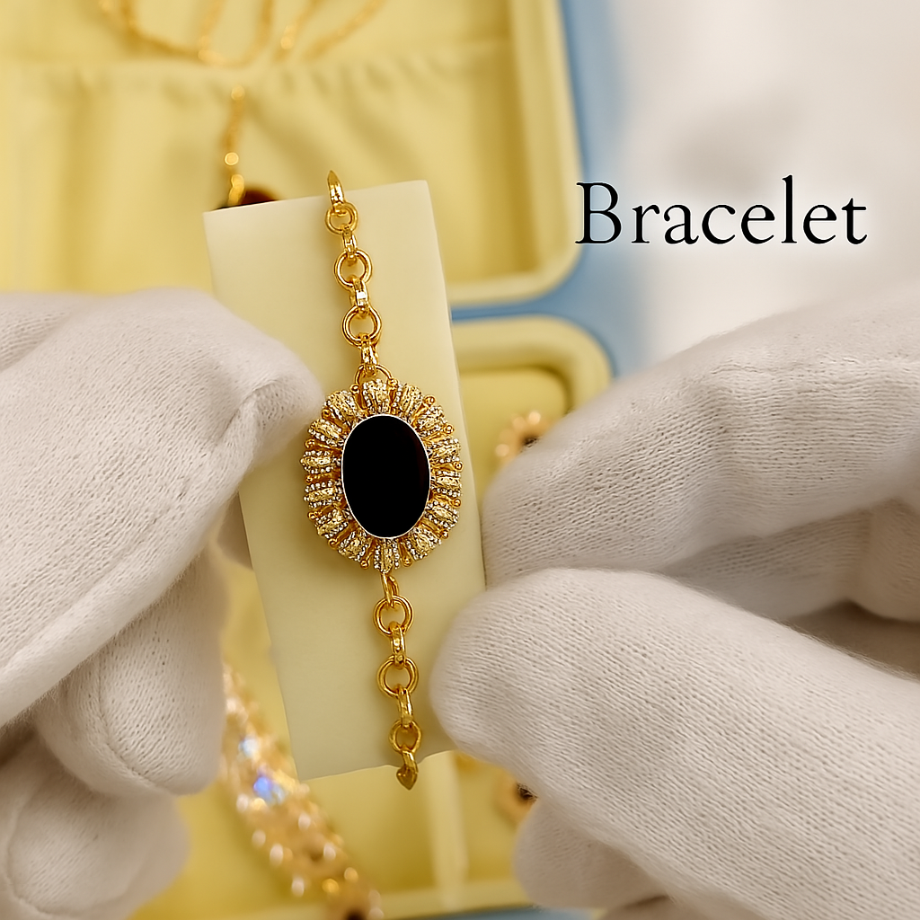 Royal Black Stone Jewelry Set