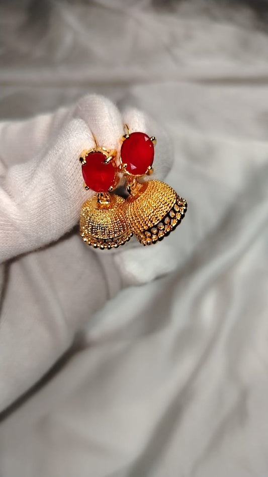 Elegant Jhumki Earrings & Matching Ring with Gift Box